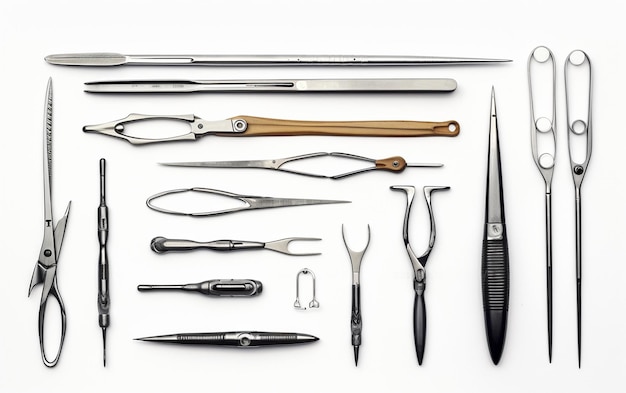 Réalisme 8K avec scalpel et forceps de kit de dissection