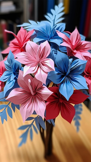 réalisme fleurs de fleurs tropicales texture de style origami 3D