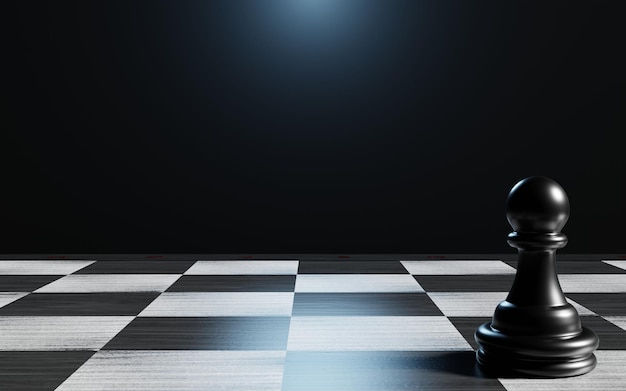 Photo réaliste close up black chess pun pour différentes pensées et affaires