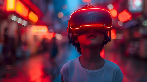 Photo la réalité virtuelle pour les enfants l'avenir des jeux