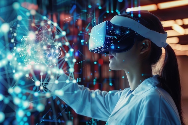 Photo la réalité virtuelle relie les frontières de la recherche sur l'intelligence artificielle