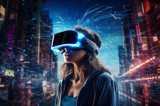 Réalité virtuelle l'utilisateur immergé dans le monde passionnant des jeux