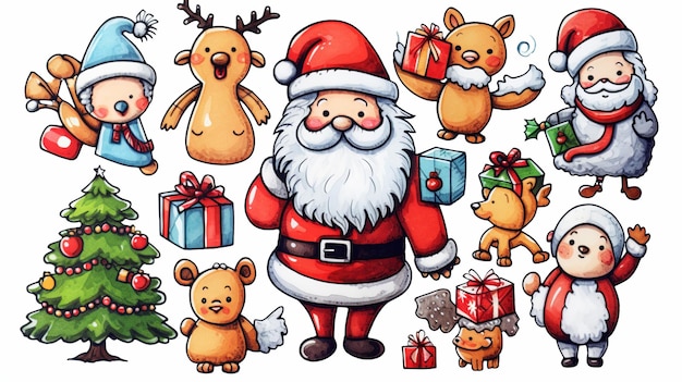 A really cute Christmas image clipart autocollants générateurs ai
