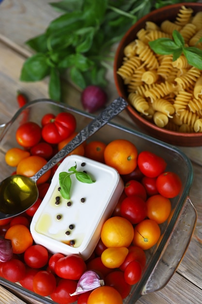 Recette de cuisson des pâtes aux tomates feta