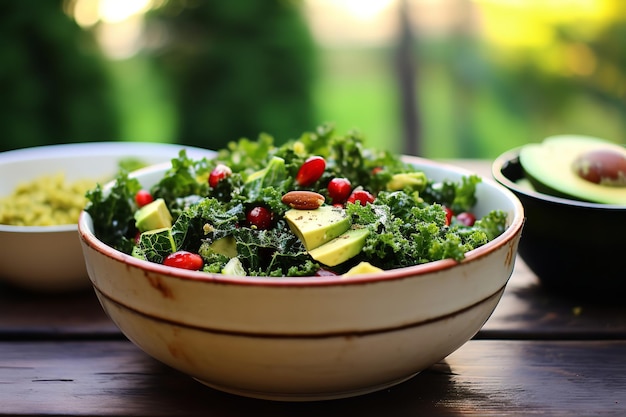 Recette de déjeuner santé avec salade de chou frisé