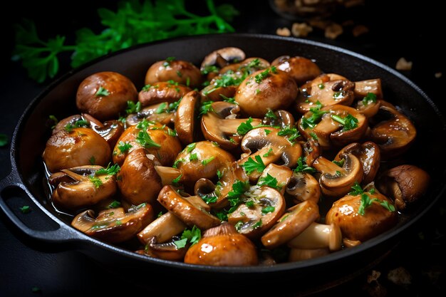 Recette de dîner aux champignons sautés