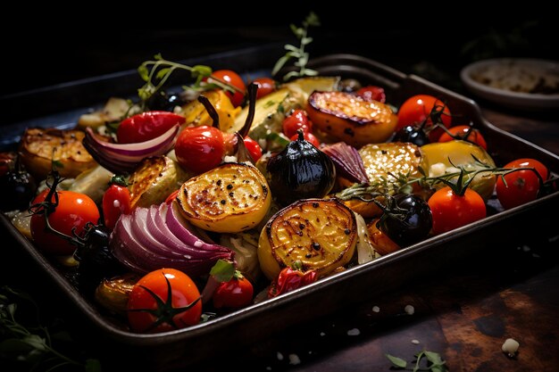 Recette de dîner de légumes rôtis