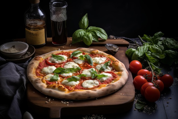 Recette de dîner de pizza Margherita Photographie culinaire