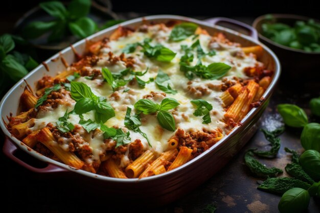 Recette de dîner Ziti facile à cuire Photographie alimentaire