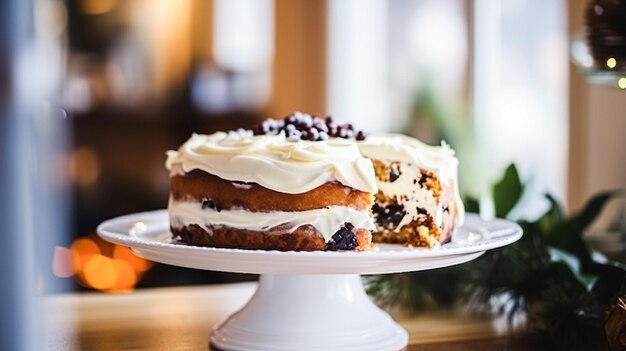 Recette de gâteau de Noël et pudding maison avec glaçage crémeux pour des vacances d'hiver douillettes thé dans le chalet anglais cuisine maison et inspiration culinaire