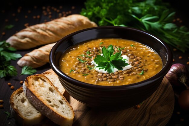 Recette de soupe instantanée aux lentilles en pot