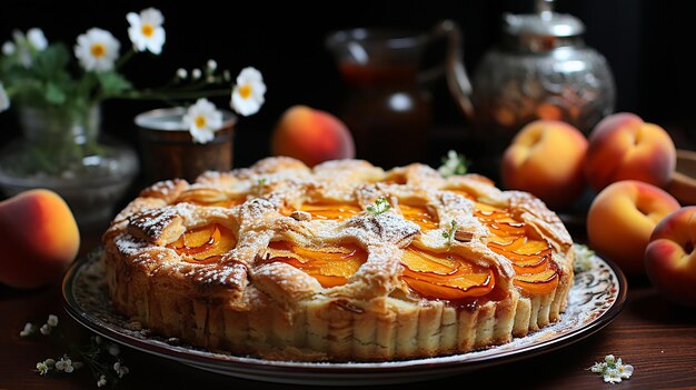 Photo la recette de la tarte aux pêches