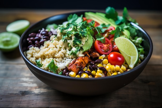 Recette végétalienne de bol de burrito au riz et au chou-fleur