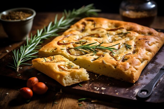 Recette végétalienne de focaccia au romarin