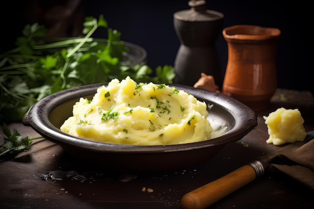 Recette végétalienne de purée de pommes de terre Photographie alimentaire