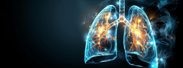 recherche médicale futuriste ou soins de santé pulmonaires avec diagnostic et biométrie des signes vitaux pour la h clinique