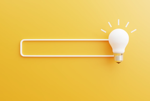 Recherchez des idées ou des concepts d'économie d'énergie avec le symbole de l'ampoule sur fond jaune