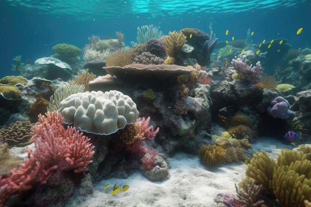 Récif corallien dans la mer IA générative