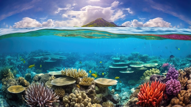 Un récif corallien sous-marin coloré