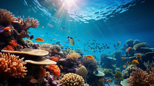 Le récif corallien sous-marin est fascinant