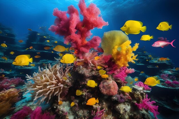 Récif corallien avec vie marine