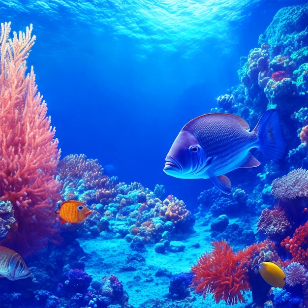 Récif sous-marin regorgeant de vie marine