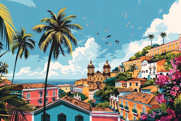 Recife et le Pernambuco sont des illustrations colorées.