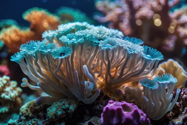 Photo des récifs coralliens colorés prospèrent sous la mer