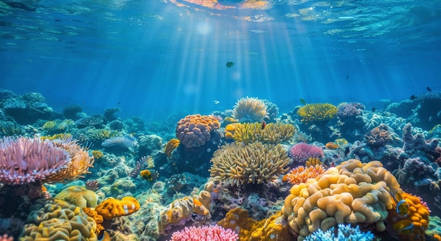 Les récifs coralliens colorés sous l'eau