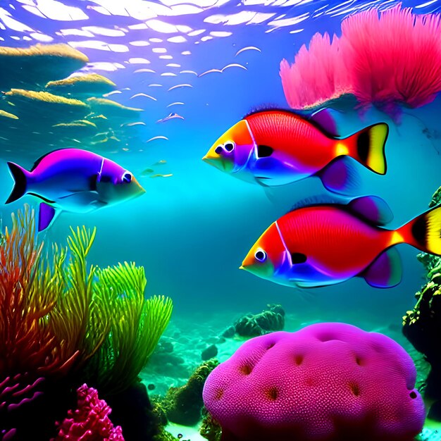 Les récifs coralliens sous-marins sont incroyables, magnifiques, colorés et vibrants.