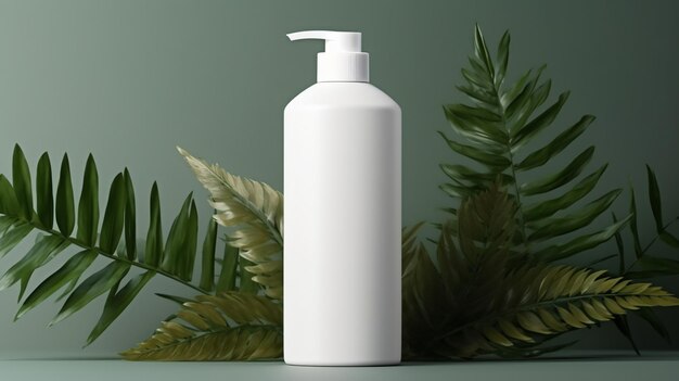 Récipient en plastique blanc pour la crème ou le shampooing