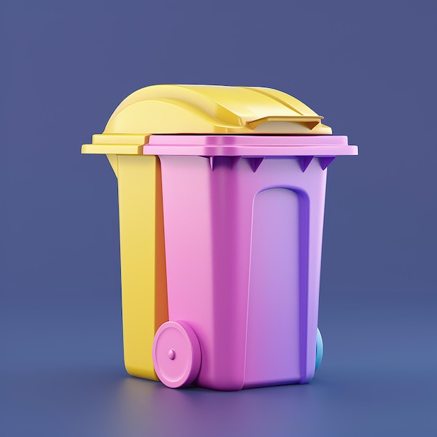 Photo un récipient en plastique coloré avec un couvercle jaune et une poignée rose