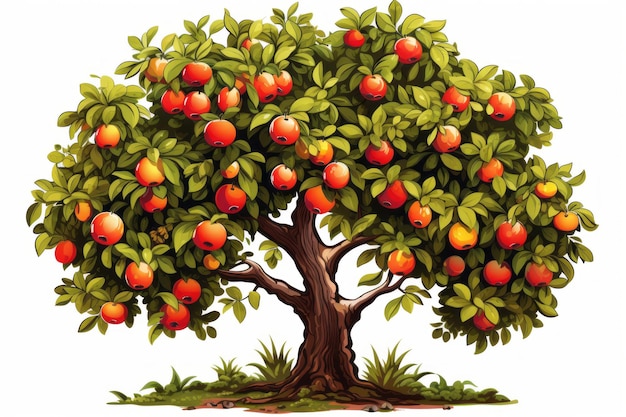 Photo une récolte abondante clipart vibrant d'un arbre plein de fruits