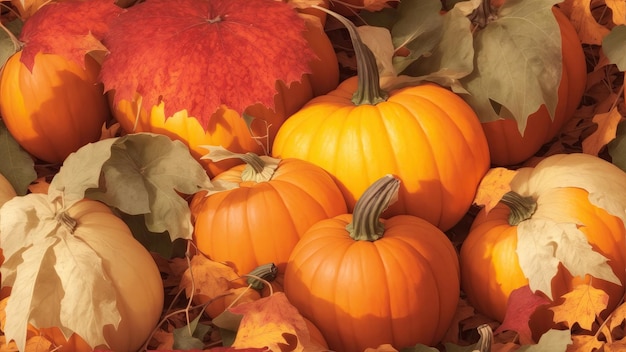 récolte abondante de fond de citrouilles