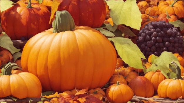 récolte abondante de fond de citrouilles