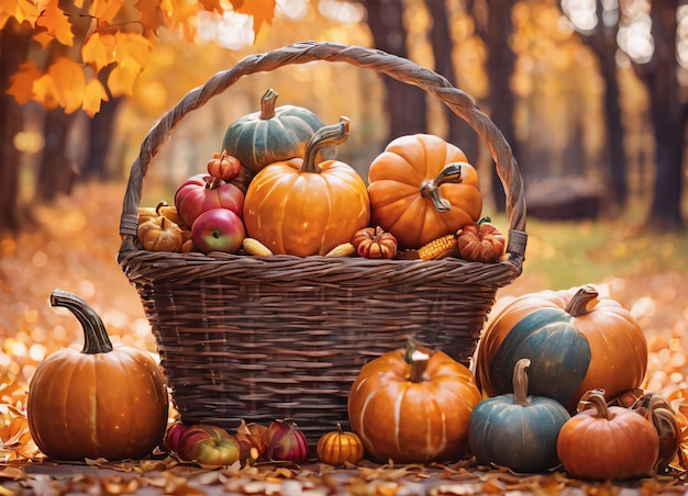 Récolte d'automne dans l'ambiance de Thanksgiving du parc d'automne