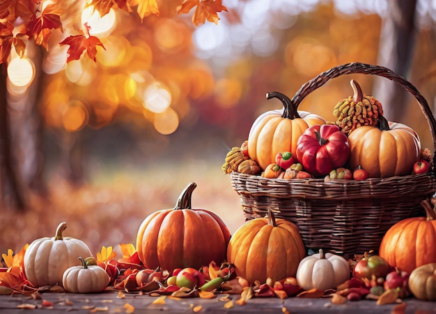 Récolte d'automne dans l'ambiance de Thanksgiving du parc d'automne