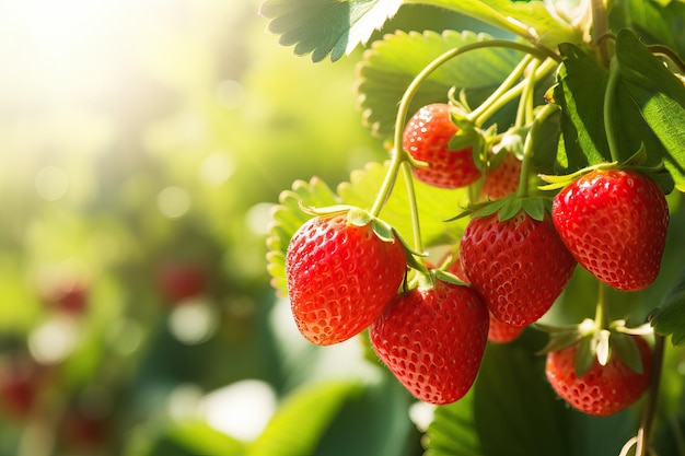 Récolte de gros fraises rouges fraîches mûres et biologiques dans le jardin Banner avec des plants de fraises i