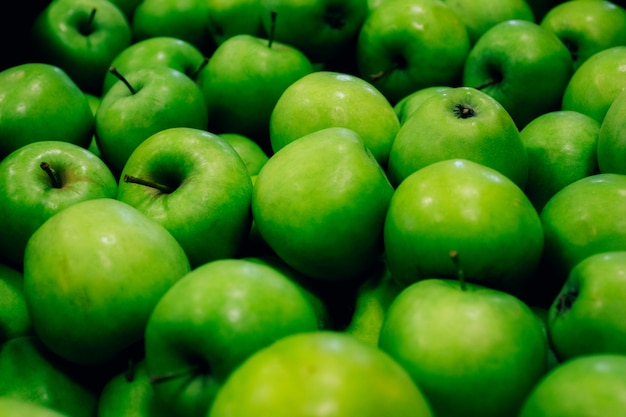 Récolte de pommes vertes mûres