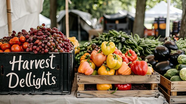 La récolte réjouit une célébration dynamique du marché des agriculteurs