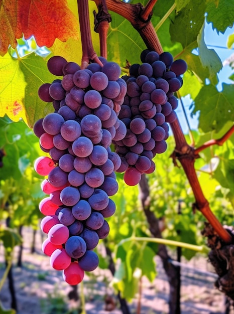 Récolter des raisins rouges mûrs sur la vigne