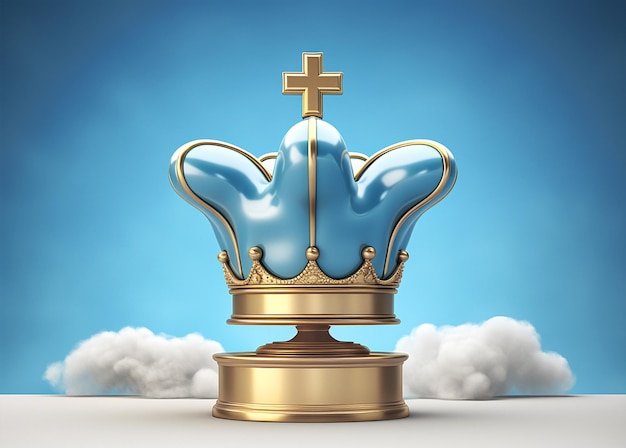Récompense en forme de couronne d'or avec nuages Récompense du jouet gagnant