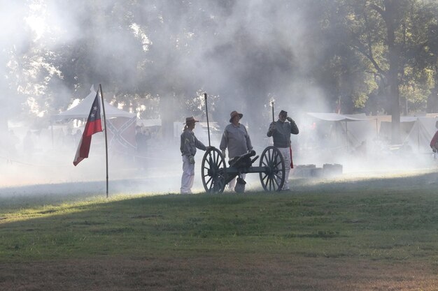 Photo reconstruction de la guerre civile à fresno en californie