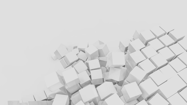 Rectangle de blocs cubes 3d avec illustration de rendu en perspective