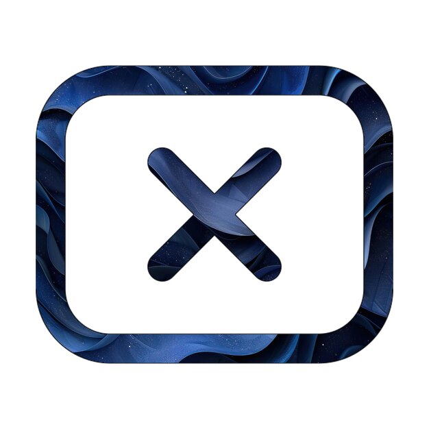 le rectangle lumineux de l'icône xmark le design de style d'arrière-plan en gradient bleu