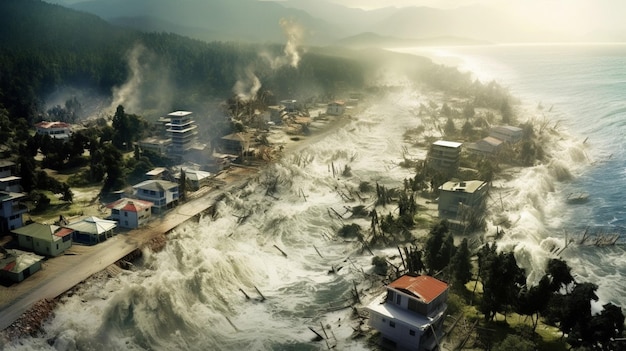 Photo le recul du tsunami révèle des dégâts choquants