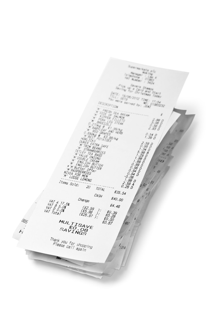 Photo reçus de caisse