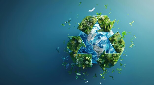 Recyclage de panneaux et de fond ou de papier peint sur la nature pour la sensibilisation à l'environnement et la durabilité