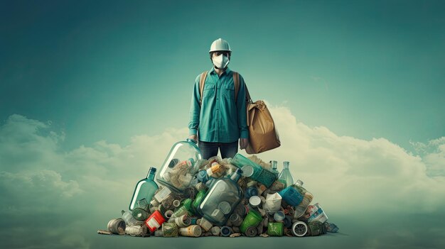 Photo le recyclage des produits réutilisables favorise la durabilité et la conscience environnementale