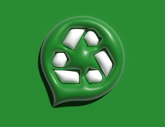 Recycler le symbole sur l'icône 3D.